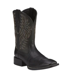 Ariat Menās Black Sport Wide Square Toe Western Boot 10016292