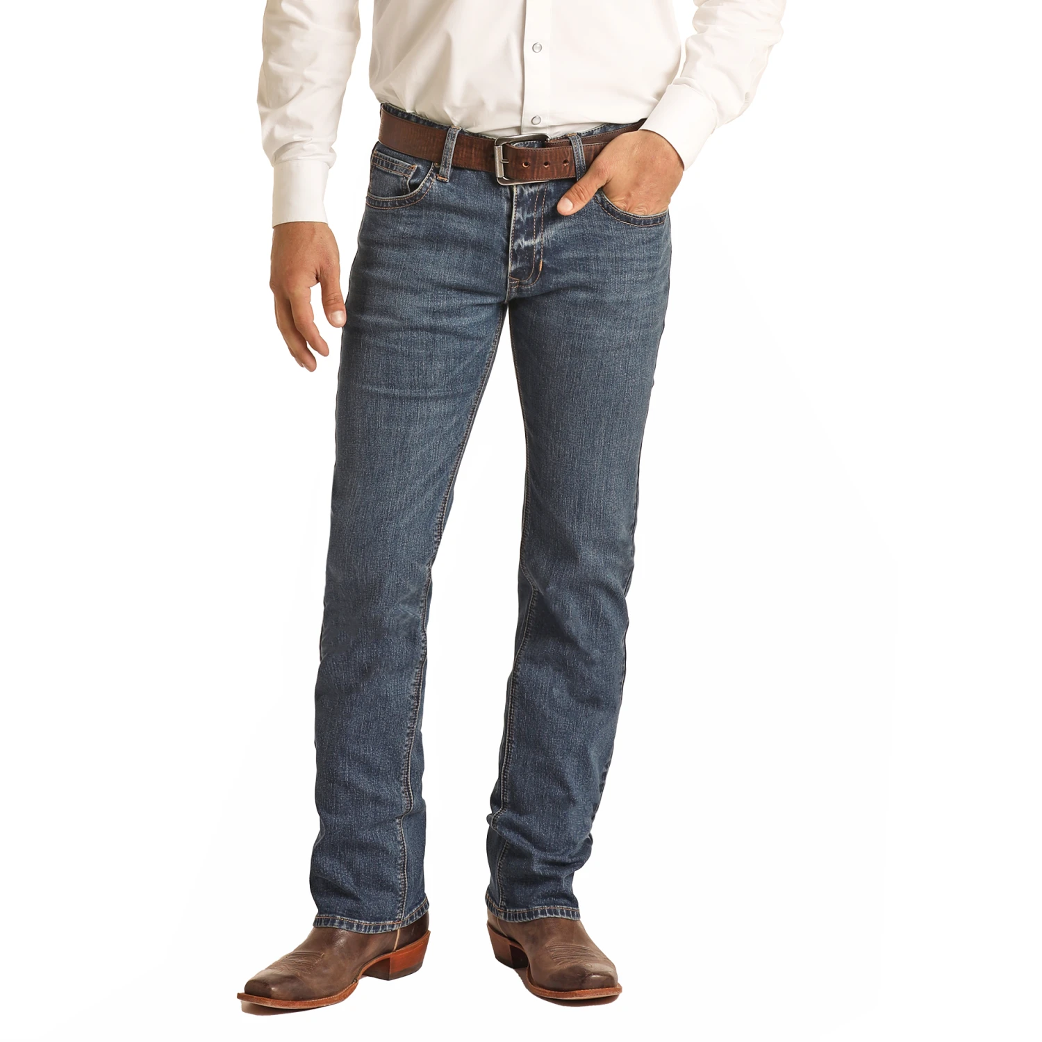 Rock & Roll Men's Vintage '46 Revolver Dark Wash Straight Leg Jeans RRMD1RRZS1 4 Rock & Roll Men's Vintage '46 Revolver Dark Wash Straight Leg Jeans RRMD1RRZS1 - Image 2