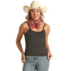 Rock & Roll Cowgirl® Ladies Exposed Seam Black Tank Top RRWT20R0Y6-01 -Ariat RRWT20R0Y6 01