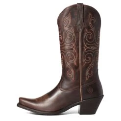 Ariat Ladies Round Up Lakota Rough Tan Snip Toe Boots 10035785 9 Ariat Ladies Round Up Lakota Rough Tan Snip Toe Boots 10035785 -Ariat S21 WMS WEST 10035785 side