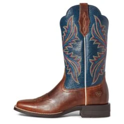 Ariat Ladies West Bound Russet Rebel & Navy Square Toe Boots 10035986 -Ariat S21 WMS WEST 10035986 side