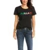 Ariat Ladies Viva Mexico Screen Print Logo Black T-Shirt 10036634 1 Ariat Ladies Viva Mexico Screen Print Logo Black T-Shirt 10036634 -Ariat S21 WMS WEST 10036634 front