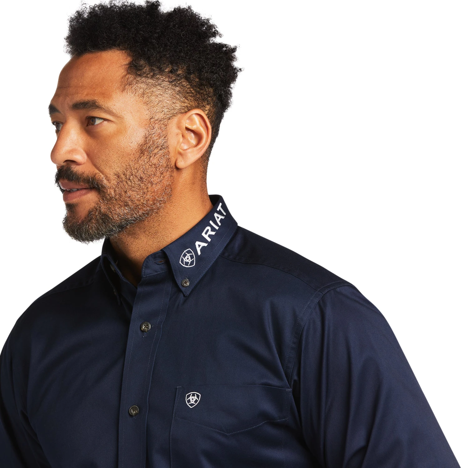 Ariat® Men's Team Logo Twill Fitted Navy & Stars Shirt 10039438 6 Ariat® Men's Team Logo Twill Fitted Navy & Stars Shirt 10039438 - Image 4