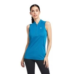 AriatĀ® Ladies Hailey 1/4 Zip Saxony Blue Baselayer Shrirt 10039191