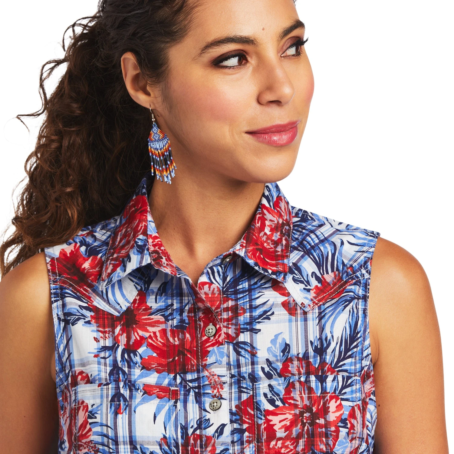 Ariat Ladies REAL Billie Jean Tropic Plaid Shirt 10040614 7 Ariat Ladies REAL Billie Jean Tropic Plaid Shirt 10040614 - Image 5