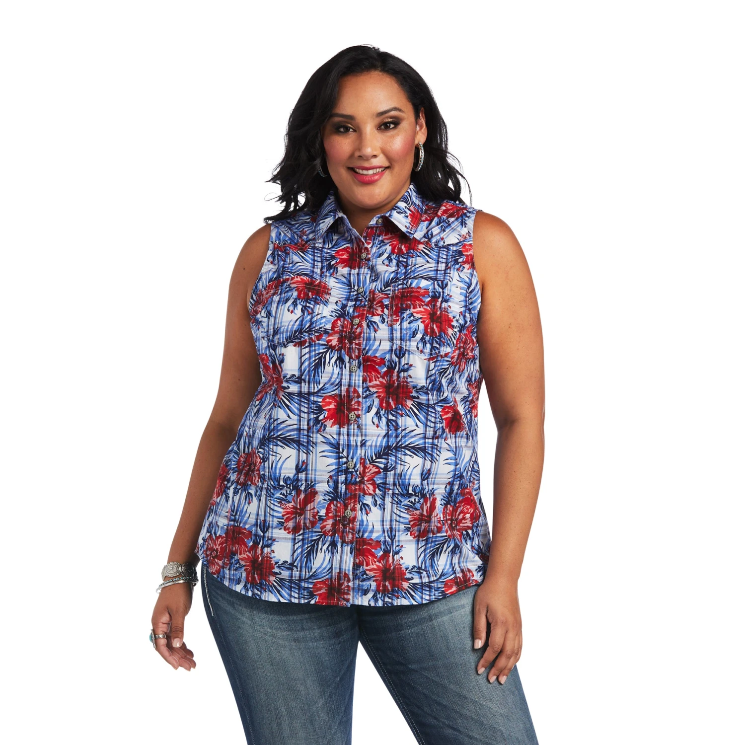 Ariat Ladies REAL Billie Jean Tropic Plaid Shirt 10040614 4 Ariat Ladies REAL Billie Jean Tropic Plaid Shirt 10040614 - Image 2