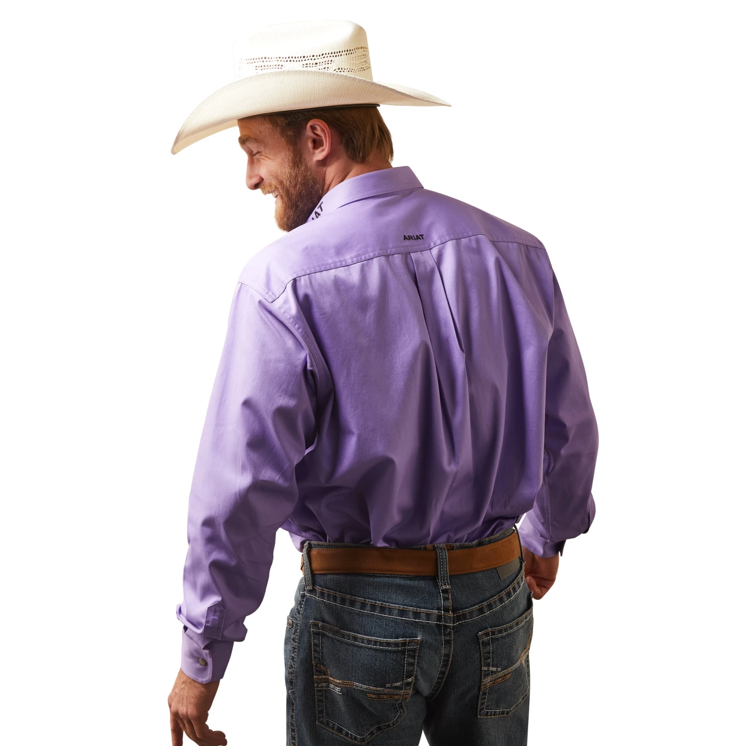 Ariat® Men's Team Logo Twill Violet Tulip Button Down Shirt 10043521 4 Ariat® Men's Team Logo Twill Violet Tulip Button Down Shirt 10043521 - Image 2