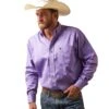 Ariat® Men's Team Logo Twill Violet Tulip Button Down Shirt 10043521 1 Ariat® Men's Team Logo Twill Violet Tulip Button Down Shirt 10043521 -Ariat S23 MNS WEST 10043521 front
