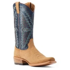 Ariat® Men'sFuturity Showman Dijon Roughout & NavyWestern Boots 10044499 14 Ariat® Men'sFuturity Showman Dijon Roughout & NavyWestern Boots 10044499 -Ariat S23 MNS WEST 10044499 medial