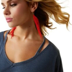 Ariat® Ladies Flowy Francesca Deep Petroleum Blue T-Shirt 10043882 -Ariat S23 WMS WEST 10043882 detail06