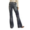 Rock & Roll Denim Ladies Mid Rise Dark Vintage Trouser Jeans W8M9516 1 Rock & Roll Denim Ladies Mid Rise Dark Vintage Trouser Jeans W8M9516 -Ariat W8M9516 B