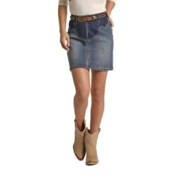 Rock & Roll DenimĀ® Ladies Two Toned Yoke Jean Skirt RRWD69R0VF-203