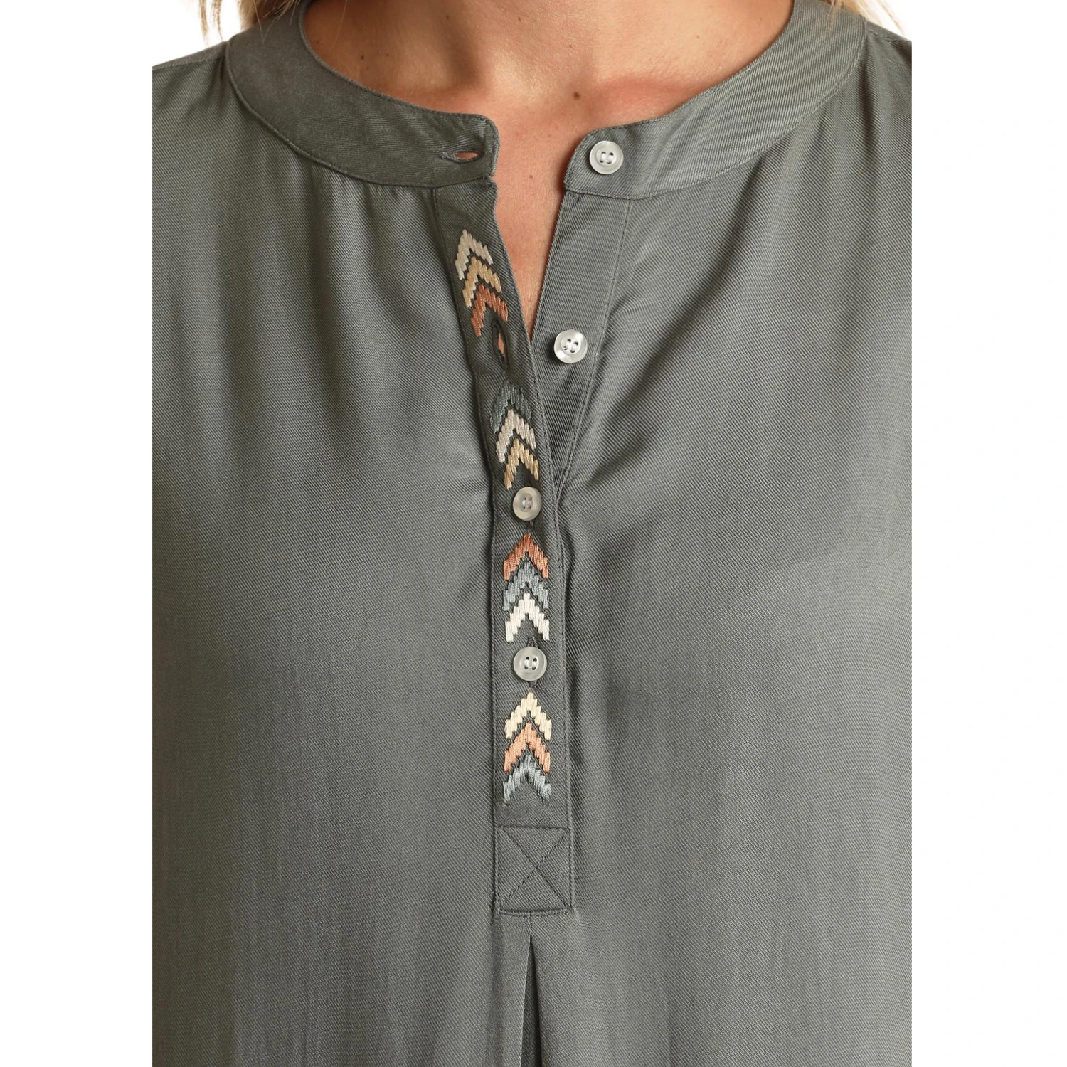 Panhandle Ladies Short Sleeve Popover Olive Dress WLWRD1RZIH 4 Panhandle Ladies Short Sleeve Popover Olive Dress WLWRD1RZIH - Image 2