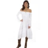 Scully Ladies White Scoop Neck Long Sleeve Dress PSL-249-WHT 2 Scully Ladies White Scoop Neck Long Sleeve Dress PSL-249-WHT -Ariat white dress